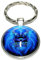 Porte Clé Lion Bleu Métal Signe Astrologique Zodiaque clef astro horoscope voiture porteclef symbole astrologie maison cadeau anniversaire homme femme garçon fille fête mères mamans pères papas