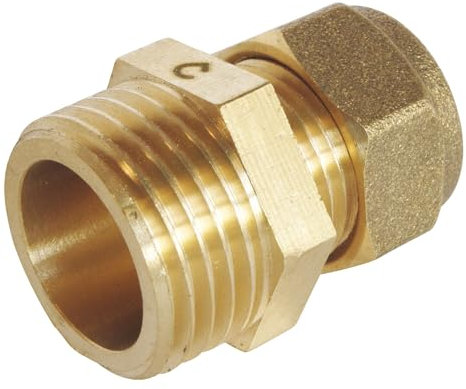 SOMATHERM FOR YOU, Raccord à compression laiton 12 mm - Mâle 15/21 pour tube cuivre - Idéal pour plomberie et réseaux d'eau sanitaire ou de chauffage - Étanchéité filet ou joint