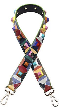 Amorar Damen Taschen Schultergurt Niet Bunt Schulterriemen Blume Farbabstimmung Breiter Gürtel Umhängegurt Ersatz Kettenbügel Tragetaschen Strap Handtaschen Tragegurt Pu-Leder 90CM