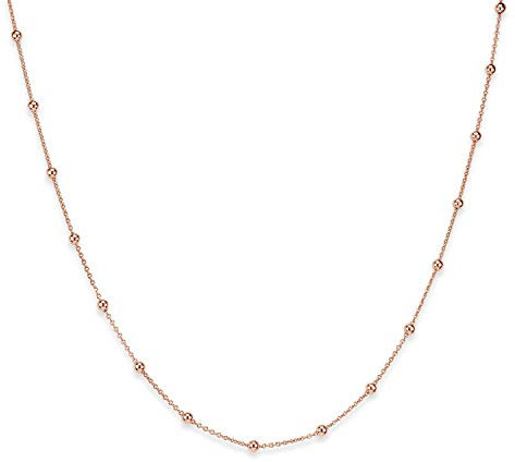 Materia Kugel Kette Damen Rosegold - 925 Silber Halskette 45 cm Rose vergoldet K105-45