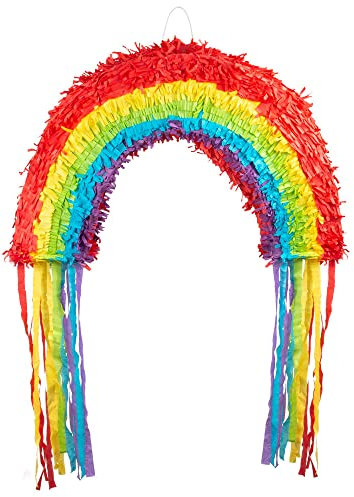 Boland 30944 - Pinata Regenbogen, Größe 37 x 58 cm, zum Befüllen, Pappe, Partyspiel, Kindergeburtstag, Geburtstagsspiele, Geschenk, Geschenkidee, Überraschung