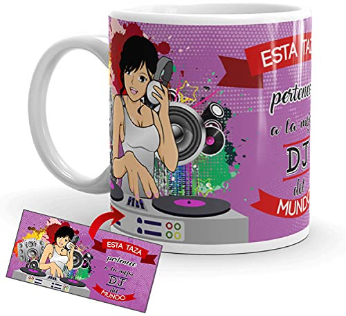 Kembilove Taza de Café de la Mejor DJ del Mundo – Taza de Desayuno para la Oficina – Taza de Café y Té para Profesionales – Tazas de Cerámica de Profesiones – Idea de Regalo Original