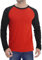 Decrum Raglan-Shirt für Herren, weiches Sport-Trikot, langärmelig, Baseball-Shirts für Herren, Raglan-Lgs in Rot und Schwarz, L