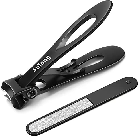 Nail Clippers Set for Extra Thick Nails, 16.5mm Wide Jaw Opening Fingernail Clippers, Stainless Steel Toenail Clippers Set with Nail File, Large Sharp Nail Cutter Kit for Men, Women, and Elderly