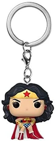 Funko Pop! Keychain: WW 80th - Wonder Woman - (Classic with Cape) - DC Comics - Mini-Figurine en Vinyle à Collectionner Porte-clés Fantaisie - Cadeau de Noël - Idée de Cadeau - Produits Officiels
