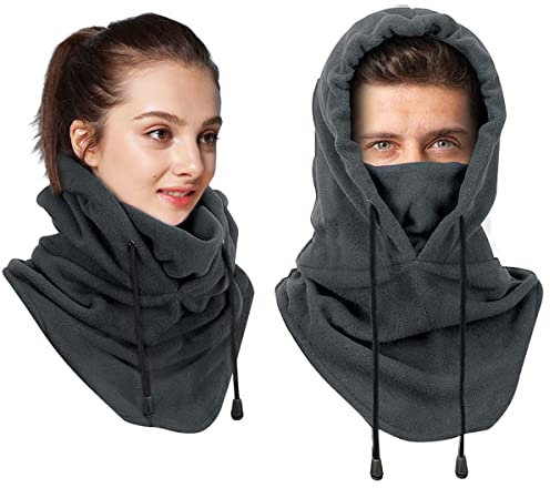 VICTERR Sturmhaube Winter Gesichtsmaske Herren Damen Fleece Balaclava Skimaske Winddichte Motorradmasken Halswärmer Sturmhaube Gesichtshaube für Fahrrad Motorrad Snowboard Outdoor Sport Unisex, Grau
