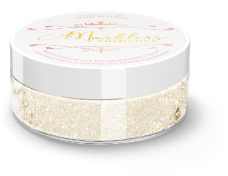MARBLERS Cosmetic Grade Glittery Mica Powder [Silky Linen] 0.14oz (4g) | Glica | Non-Toxic | Vegan | Cruelty-Free | Eyeshadow, Nail Polish, Nail Art | Festival, Rave & Party Makeup | Body & Face