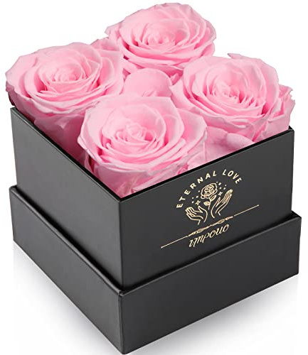Impouo Rose Box,Infinity Rose,Preservato Rose,Eterna Rose,Regali di Compleanno per Le Donne, Regali per Madre/Fidanzata/Moglie/Nonna, Compleanno, San Valentino,Fiore eterno