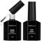 TOMICCA Gel Nail Polish Top Coat & Base Coat Set, 2x15ML No Wipe Top Coat and Base Coat, Shine Finish and Long Lasting Soak Off UV LED Gel Nail Varnish, Nail Art Design Manicure