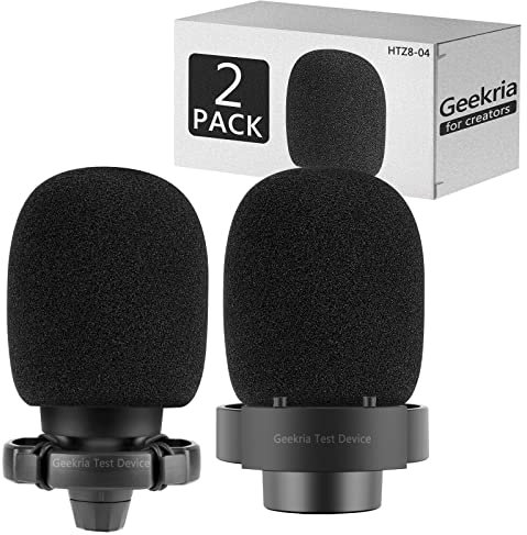 Geekria for Creators Lot de 2 housses de protection en mousse anti-pop pour microphone FIFINE AmpliGame A6, A6V, A6T, A8 (noir / lot de 2)