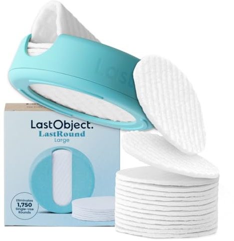 LastRound Reusable Makeup Remover Pads - 7 Washable Eco-Friendly Reusable Cotton Rounds for Face - Sustainable & Soft Cotton Face Pads for Facial Cleansing & Eye Makeup Removal - Travel Storage Case