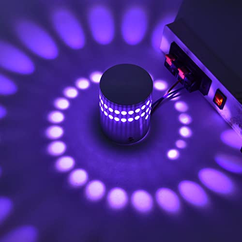 Spiral LED Wandleuchte, 3W Dimmbar Spirallampe Spiralloch Wandlampe Aluminium LED Wandlampe Innenbeleuchtung FüR Bar KTV Decor Light (Lila)