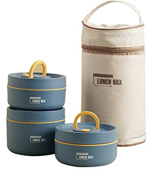 Tragbares, isoliertes Lunch-Container-Set, stapelbarer Edelstahl-Lebensmittelbehälter mit Thermobeutel, Upgrade-Lebensmittel-Aufbewahrungsbehälter-Boxen Arbeitstaschen Für Herren Handwerker Kühltasche