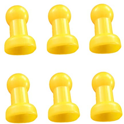 Liummrcy Trampolin -Endkappen, 6pcs Trampolingehäusepolkappe für Nettohaken, Kindertrampolin -Stangenkappen Netto -Haken Gehege G -Form Trampolin -Stangenabdeckung für Faserglasmetallringe Gelb