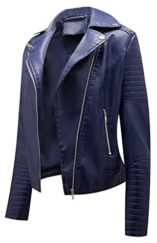 Blouson Simili Cuir Femme Veste Simili Cuir Femme Faux Leather Jacket Femme Veste Biker Blouson Motard Femme Veste Cintrée Imitation Cuir Oversize Femme PU Grande Taille Blousons Moto Vintage Femme