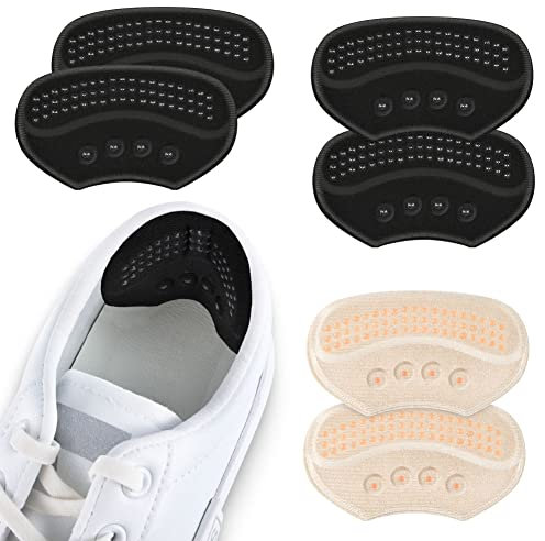 Flintronic 3 Paar Sneaker Reparatur Patch, Fersen Patch, Schuhe Ferse Reparatur Sneaker, Leder Fersenschutz, Fersenpolster Reparatur für die Meisten Arten, Verdicken, Schwarz + Haut-Rosa