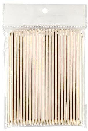 Nail Orange Sticks, Wooden Sticks, for Double Heads Multi Functional Cuticle Pusher Remover Nail Cleaning (100pcs)