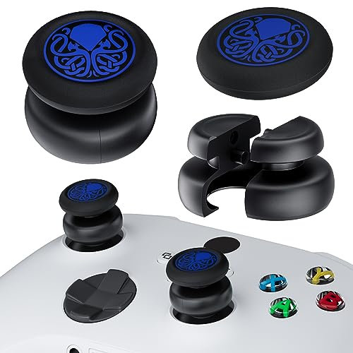 PlayRealm Lot de 2 rallonges de joystick et coque en silicone pour manette Xbox Series X/S et Xbox One S/X (bleu thulhu)