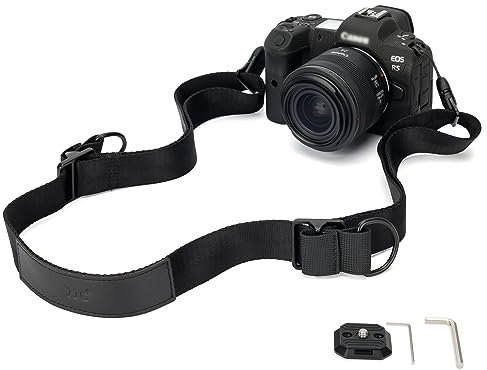 JJC Sangle universelle à dégagement rapide pour appareil photo [version élégante améliorée] Bandoulière réglable + plaque de dégagement rapide Arac Swiss pour appareils photo Canon, Nikon, Sony,