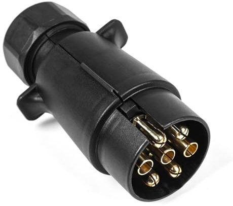 AOHEWEI 7 Pin Trailer Plug Waterproof, 12V Plastic 7 Pin Trailer Plug Wiring Connector Adapter N-Type for Truck RV Cars Boat Caravan Towing