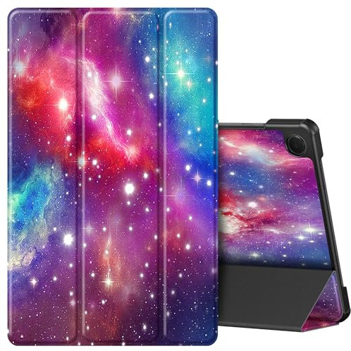 EasyAcc Hülle für Samsung Galaxy Tab A9+/ A9 Plus 11 Zoll 2023 SM-X210/ X215/ X216, Schutzhülle Ultradünne PU Leder mit Standfunktion und Auto Wachen/Schlafen Hülle Case, lila Stern