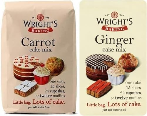 Wright's Baking Carrot & Ginger Cake Mix 500g Selection Pack Can be used to bake light & moist cakes, slices, muffins or cupcakes