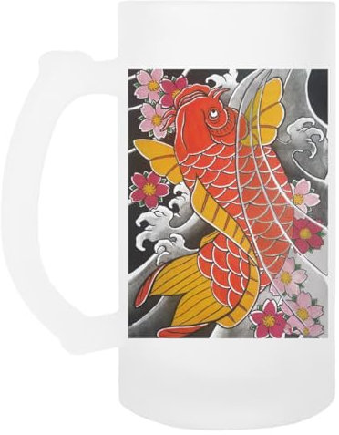 Generisch Koi X Sakura Bierkrug Mit Henkel Aus Glas