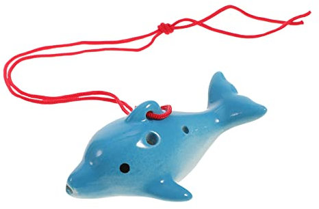 BESTonZON Okarina musikinstrumente musical instruments Flöte aus Keramik Kinder Halskette Spielzeuge Geschenke Anfänger Blasinstrument kreatives Ocarina-Blasinstrument Delfin Ton Xundi