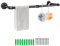Supernic Wall Mounted Clothes Rack Rail 80cm Iron Pipe Towel Bar Industrial Pipe Towel Rail Hanging Garment Rack Hanging Rustic Display Hand Towel Holder for Bedroom Living Room Batheoom (Black)