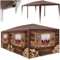 tectake® Garten oder Festival Pavillon, Zelt, Almhütte 3D Design, mit 6 Seitenteile, Partyzelt für Terrasse, Unterstand für Gartenmöbel, Event Shelter, Verkaufsstand (3x6 m)