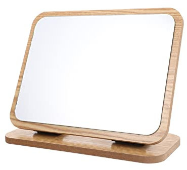 Healeved Holzspiegel Kosmetikspiegel Klappspiegel Heimkosmetikspiegel Haushalts Make Up Spiegel Schreibtischspiegel Holztischspiegel Tischkosmetikspiegel Tisch Kosmetikspiegel