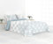 Liniva Home Colcha Fina Reversible de Verano y Primavera. Colcha con Funda DE COJÍN. Cubrecama Elegante de Microfibra Extra Suave. (Azulejo - Celeste - Cama 150 cm)