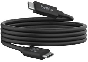 Belkin Conecta el cable USB 4 (cable de alimentación de 1,2 m), cable USB-C a USB-C con suministro de energía de 240 W + 20 Gbps, cable de alimentación compatible con USB 4, compatible con MacBook,