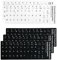 Lot de 5 Autocollants pour Clavier français, Autocollants de Remplacement français avec Lettres Blanches, pour claviers Standards et Ordinateurs Portables (3 Noirs et 2 Blancs)