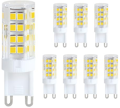 Thokono G9 LED Lampe Kaltweiß 6000K, 5W Ersetzt 30W-40W, 550 Lumen, Kein Flackern, Nicht Dimmbar, 8er Set Energiesparende Kleine Birne (3K-6pcs)