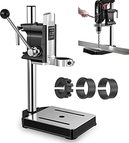 Jrcfnss Säulenbohrmaschine, Bohrmaschinenständer, Heimwerkerwerkzeug, Bohrständer, Säulenbohrmaschine, Werkbank, höhenverstellbar, zum Bohren von Löchern in Holz, Eisen und Aluminium