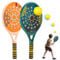 Juego de Raquetas de Tenis, Raqueta de Tenis de Playa Impermeable con Orificio de Aire, 18.1x8.7 Raquetas de paletas con Mango sin Deslizamiento, Raquetas de Tenis con Bola de Tenis de Playa elástica