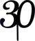 Cake Topper 30 schwarz