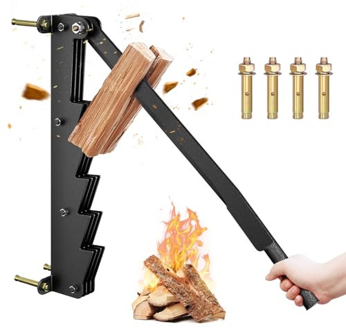 Holzspalter Manuell Wandhalterung Brennholzspalter Anzündholz Spalter zur Wandmontage Handholzspalter Tragbarer Sicher Anzündspalter Karbonstahl Quick Manuelles Spaltwerkzeug
