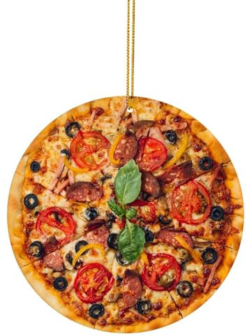 Weihnachtlicher Baumschmuck, Pizza Anhänger Dekoration, Weihnachtsdekorationen, Niedliche Lustige Acryl Pizza Dekoration, Christbaumkugeln Weihnachtsschmuck
