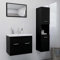 ShGaxin Conjunto de Muebles de baño aglomerado Negro, Muebles para Baño, Muebles para Lavabo, Armario Baño - 3070956