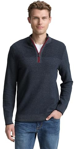 Tom Tailor Herren Troyer Strickpullover