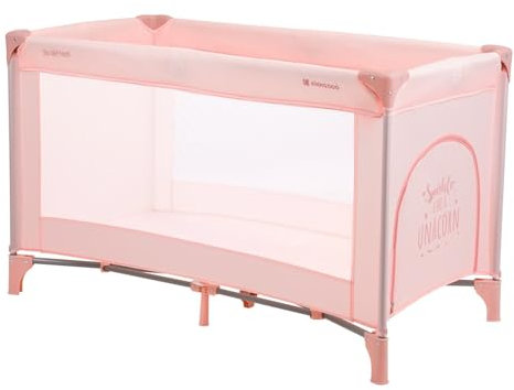 Kikkaboo Reisebett so gifted eine Ebene, weiche Matratzenauflage, Seiteneingang, Farbe:rosa pink