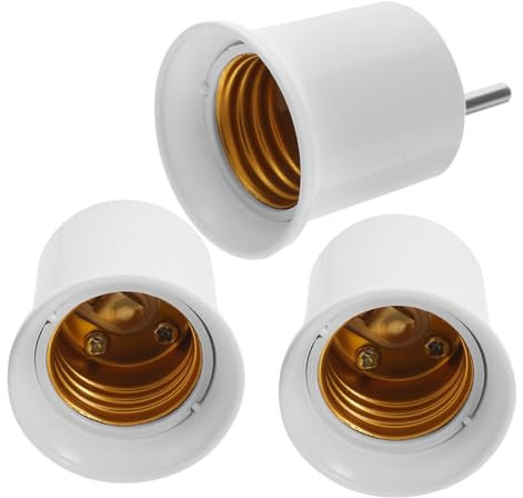 CRILSTYLEO 3er Set E27/E26 Lampenfassung Auf EU Steckdose Adapter Lichtsocket Adapter Für Glühbirnen Kompatibel Mit AC220V Ideal Für Zuhause Büro Und Reisen