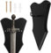 Gosknor Sword Wall Mount Set, Adjustable Wood Vertical Display Sword Holder Stand Rack Hanger with Nails and Buckles for Bow Medieval Dagger Axe (Black, Small)