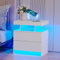 Vlsrka LED Nachttisch mit Ladestation, Nachttisch mit 3 Farben Licht, Smart Nachttische mit Steckdose, Nachtkästchen mit 2 Schubladen, Moderner Nachtschrank/Beistelltisch Schlafzimmer Wohnzimmer, Weiß