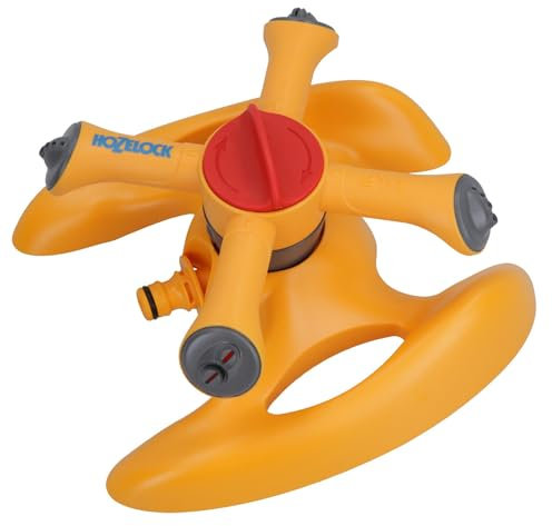 Hozelock - Irrigatore rotondo da giardino con tubo per irrigazione dell'acqua, copertura 254 m²