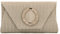 BWBIKE Women's Raffia Woven Clutch Purse – Elegante Umhängetasche aus Stroh für Sommer, Strand, Hochzeiten und formelle Partys, Envelope Handtasche mit abnehmbarem Kettenriemen, Khaki