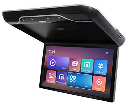 LNHHG Headrest Monitor for Cars Back Seat Car Roof Mount Monitor HD 1080P 19 Inch Ceiling Mount Flip Down Overhead Screen MP5 Multimedia Player WIFI/Bluetooth Rear Entertainment System(19 inch Black)