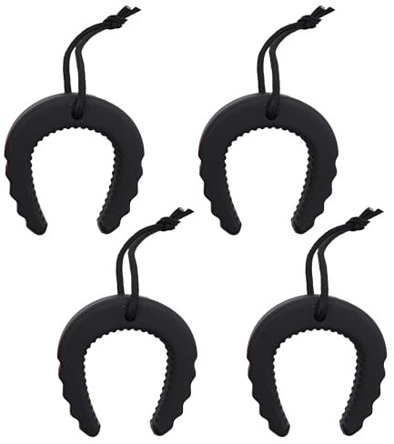 4Pcs Door Stops Wedge, Glow in The Dark Door Jam with Ropes for Law Enforcement Door Stopper, Door Pinch Guard from Closing for Police, Emergency Medical Services (Black)